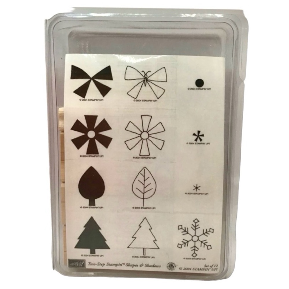 Stamping’ Up! 2004 Two-Step Stampin’ “Shapes & Shadows” Rubber Stamp Set